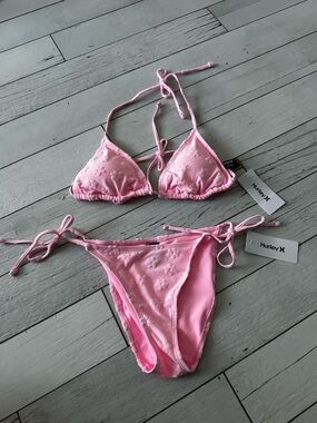 Hurley Light Pink Triangle Bikini Top